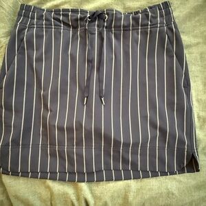 Athleta Navy and White Striped Mini Skirt